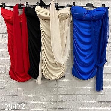 Koktel/večernja mini haljina s jednim ramenom i dugim šalom/repom od na lalafo.rs — 4 Koktel/večernja mini haljina s jednim ramenom i dugim šalom/repom od — 4