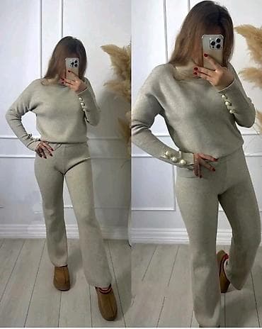 Ženski pleteni komplet – džemper i pantalone - Dvodomni komplet od na lalafo.rs — 3 Ženski pleteni komplet – džemper i pantalone - Dvodomni komplet od — 3