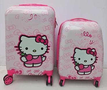 Travel suitcases and bags: Set kofera Hello Kitty – 2 kom - Dizajn: beli i roze koferi sa at lalafo.rs — 1 Travel suitcases and bags: Set kofera Hello Kitty – 2 kom - Dizajn: beli i roze koferi sa — 1