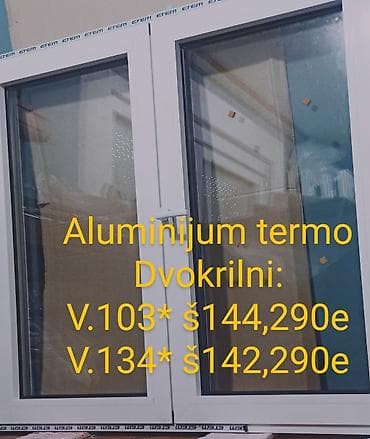 Aluminijumski termo prozor – dvokrilni - Materijal: aluminijum sa na lalafo.rs Aluminijumski termo prozor – dvokrilni - Materijal: aluminijum sa