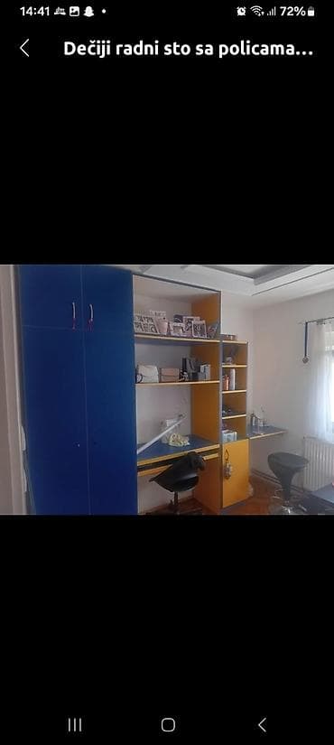 Dečiji radni kutak – komplet sa ormarom, radnim stolom i policama. - na lalafo.rs — 1 Dečiji radni kutak – komplet sa ormarom, radnim stolom i policama. - — 1