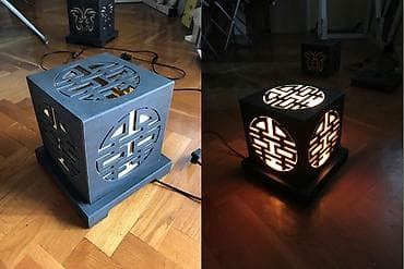 Stona-podna lampa izradjena od medijapana na lalafo.rs Stona-podna lampa izradjena od medijapana