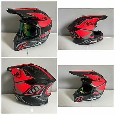 Equipment for cyclists: Kros/endurо kaciga “RACING” – crveno/crna sa sivo‑belim detaljima - at lalafo.rs — 2 Equipment for cyclists: Kros/endurо kaciga “RACING” – crveno/crna sa sivo‑belim detaljima - — 2