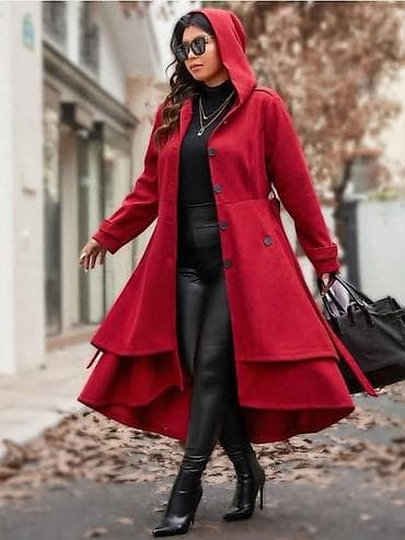 Elegantni ženski kaput u bogatoj crvenoj boji, sa modernom siluetom i na lalafo.rs — 4 Elegantni ženski kaput u bogatoj crvenoj boji, sa modernom siluetom i — 4