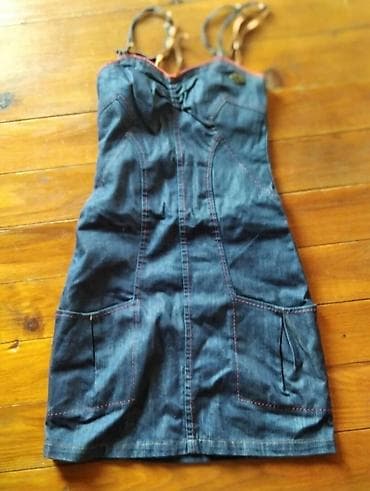 Teksas haljina – veličina XS. - Materijal: tamni denim sa na lalafo.rs Teksas haljina – veličina XS. - Materijal: tamni denim sa