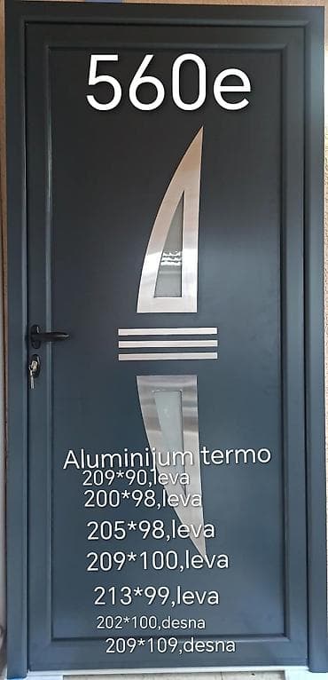 Aluminijumska termo ulazna vrata – moderna antracit siva sa na lalafo.rs Aluminijumska termo ulazna vrata – moderna antracit siva sa