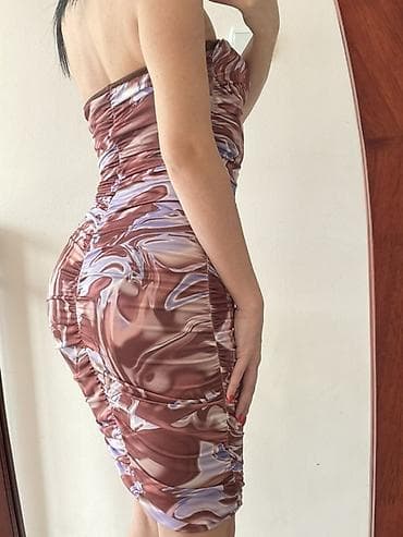 Ženska BLONDY haljina – midi dužina, bodycon kroj. - Materijal na lalafo.rs — 2 Ženska BLONDY haljina – midi dužina, bodycon kroj. - Materijal — 2