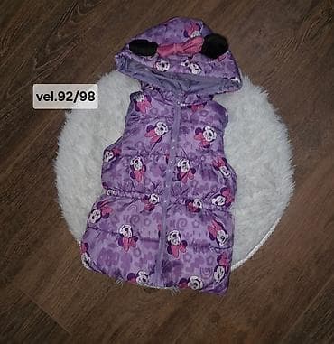 Dečiji prsluk sa kapuljačom,vek.92/98 ljubičaste boje, sa printom na lalafo.rs — 1 Dečiji prsluk sa kapuljačom,vek.92/98 ljubičaste boje, sa printom — 1