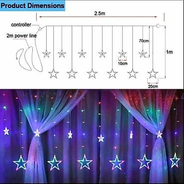 Led zavese sa raznim visecim oblicima, duzina 3m, cena 3300 na lalafo.rs — 5 Led zavese sa raznim visecim oblicima, duzina 3m, cena 3300 — 5