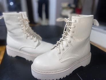 Ženske krem bele čizme sa platformom - Model: gležnjače sa debljim at lalafo.rs — 2 Ženske krem bele čizme sa platformom - Model: gležnjače sa debljim — 2