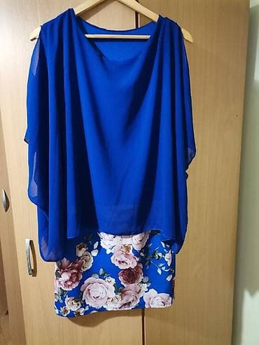 Plava haljina sa cvetnim dezenom. Kao nova, prelepih boja. Donji deo na lalafo.rs — 5 Plava haljina sa cvetnim dezenom. Kao nova, prelepih boja. Donji deo — 5