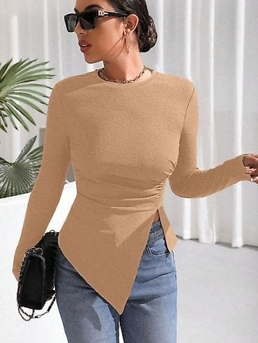 Bluza asimetricna sa slicem. Bez,krem bela,zuta,tamno zuta,svetlo na lalafo.rs Bluza asimetricna sa slicem. Bez,krem bela,zuta,tamno zuta,svetlo