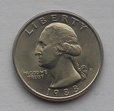 Američki kvartal (25 centi) – 1988 D - Nominala: Quarter Dollar (25¢) na lalafo.rs Američki kvartal (25 centi) – 1988 D - Nominala: Quarter Dollar (25¢)