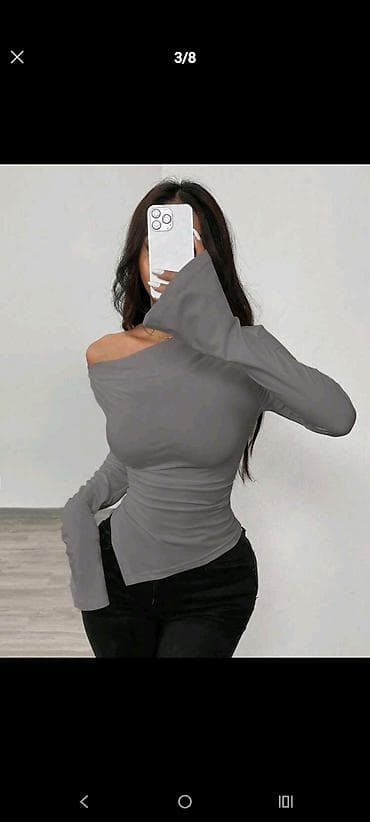 Nova siva asimetrična majica M veličina,ima elastina na lalafo.rs — 4 Nova siva asimetrična majica M veličina,ima elastina — 4