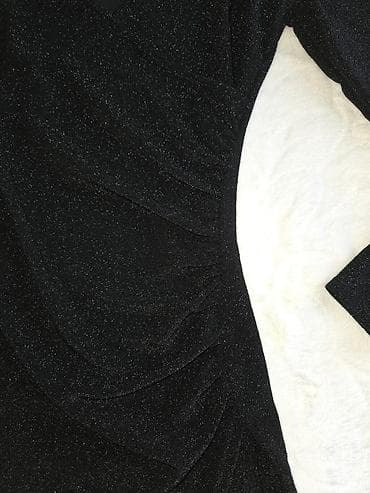 zenske broj: Crna ženska haljina sa šljokičastim sjajem - Model: preklopni kroj at lalafo.rs — 1 zenske broj: Crna ženska haljina sa šljokičastim sjajem - Model: preklopni kroj — 1