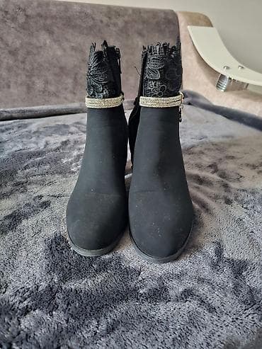 Elegantne ženske čizme do članka – crne - Materijal: mat crna na lalafo.rs — 2 Elegantne ženske čizme do članka – crne - Materijal: mat crna — 2