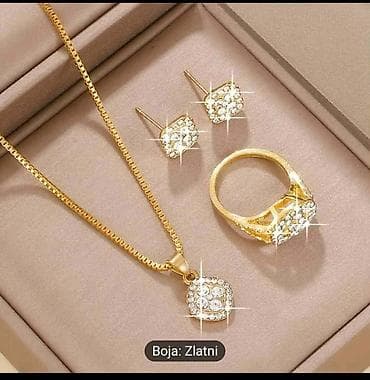 Elegantan set nakita – boja: zlatni - Komplet sadrži: ogrlicu sa na lalafo.rs Elegantan set nakita – boja: zlatni - Komplet sadrži: ogrlicu sa