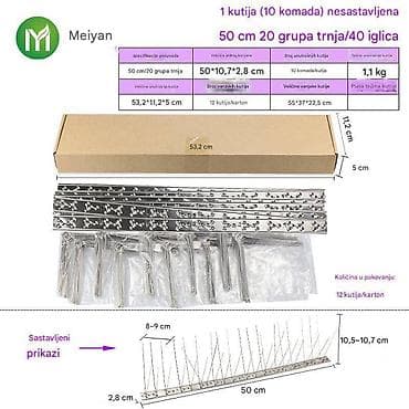 Šiljci protiv ptica – Meiyan, nerđajući čelik - Materijal: nerđajući na lalafo.rs — 2 Šiljci protiv ptica – Meiyan, nerđajući čelik - Materijal: nerđajući — 2