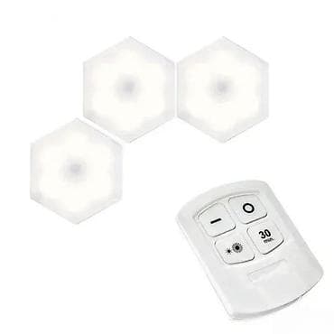 Antique Decor: LED heksagonalne zidne lampe sa daljinskim upravljačem – set od 3 at lalafo.rs — 2 Antique Decor: LED heksagonalne zidne lampe sa daljinskim upravljačem – set od 3 — 2