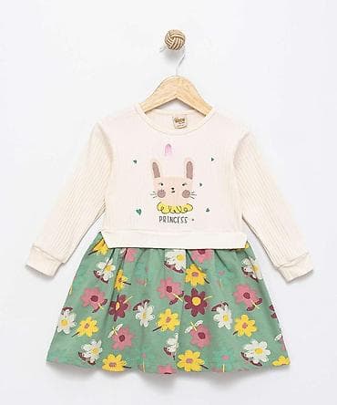 Dečija haljina sa dugim rukavima – print zeka „Princess” - Gornji na lalafo.rs Dečija haljina sa dugim rukavima – print zeka „Princess” - Gornji
