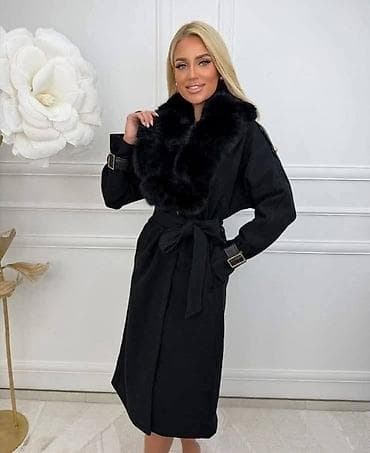 Elegant kaput sa krznenim okovratnikom - Model: duži, ravnog kroja do na lalafo.rs — 2 Elegant kaput sa krznenim okovratnikom - Model: duži, ravnog kroja do — 2