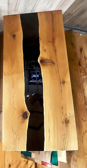 cepaci za drva: Ploča stola izrađena od punog drveta sa centralnim umetkom od crne na lalafo.rs — 2 cepaci za drva: Ploča stola izrađena od punog drveta sa centralnim umetkom od crne — 2