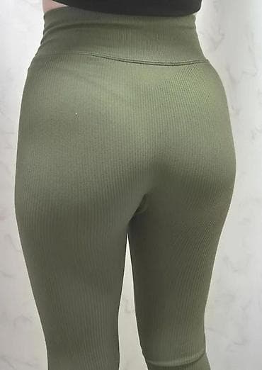 Leggings, Bike shorts: Ženske sportske helanke – rebrasti materijal, visoki struk - Boja at lalafo.rs — 1 Leggings, Bike shorts: Ženske sportske helanke – rebrasti materijal, visoki struk - Boja — 1
