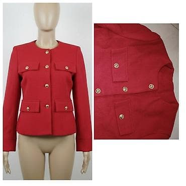 Elegantna ženska blejzer-jakna u intenzivno crvenoj boji. - Kroj na lalafo.rs Elegantna ženska blejzer-jakna u intenzivno crvenoj boji. - Kroj