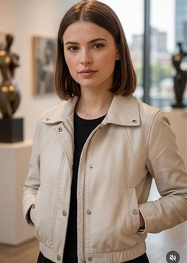 Ženska jakna – kratki model, boja bež/stone. - Kroj: moderan na lalafo.rs Ženska jakna – kratki model, boja bež/stone. - Kroj: moderan