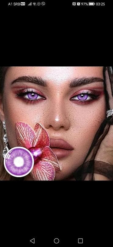 Par kontaktnih sočiva u ljubičastoj boji. Sočiva su dizajnirana da na lalafo.rs — 1 Par kontaktnih sočiva u ljubičastoj boji. Sočiva su dizajnirana da — 1