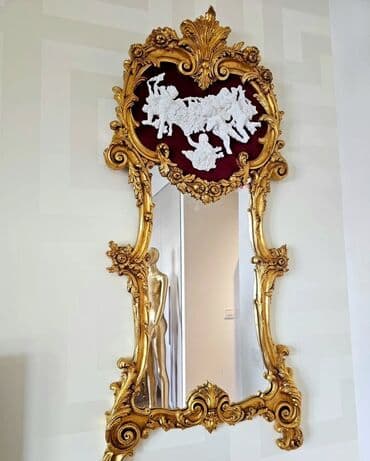 Antique Decor: Ogledalo u stilu rokokoa u pozlati sa motivima andjela koji su bili at lalafo.rs — 2 Antique Decor: Ogledalo u stilu rokokoa u pozlati sa motivima andjela koji su bili — 2