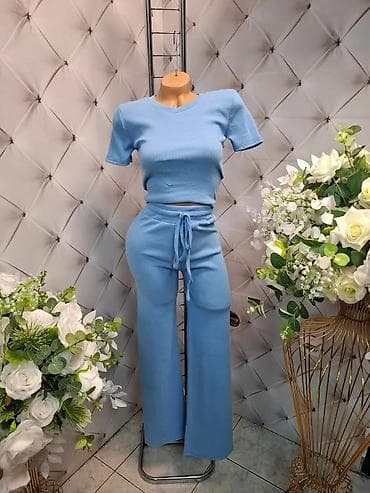 Dvodelni ženski komplet – crop majica i široke pantalone - Gornji na lalafo.rs Dvodelni ženski komplet – crop majica i široke pantalone - Gornji