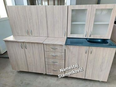 Kitchen furniture: Kuhinja od iverice 2m sa prohromskim limom i radnom plocom. Moze se at lalafo.rs — 7 Kitchen furniture: Kuhinja od iverice 2m sa prohromskim limom i radnom plocom. Moze se — 7