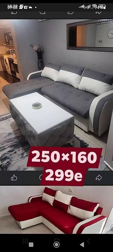 Sectional sofas: Ugaona garnitura sa ležajem – dimenzije 250 × 160 cm. - Moderan L at lalafo.rs — 1 Sectional sofas: Ugaona garnitura sa ležajem – dimenzije 250 × 160 cm. - Moderan L — 1