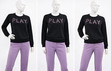 Ženska dukserica – crna, sa natpisom PLAY - Model: klasična dukserica na lalafo.rs Ženska dukserica – crna, sa natpisom PLAY - Model: klasična dukserica