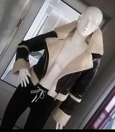 Ženska kraća jakna – aviator/biker stil - Materijal: crna eko koža na lalafo.rs — 2 Ženska kraća jakna – aviator/biker stil - Materijal: crna eko koža — 2