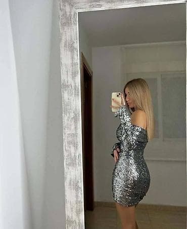 Srebrna šljokičasta mini haljina – elegantan party model - Kroj: uska na lalafo.rs — 2 Srebrna šljokičasta mini haljina – elegantan party model - Kroj: uska — 2