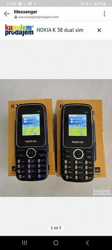 Nokia K38 mobilni telefon sa Dual SIM podrškom, idealan za korisnike na lalafo.rs — 1 Nokia K38 mobilni telefon sa Dual SIM podrškom, idealan za korisnike — 1