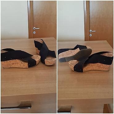 Crne ženske sandale na punu petu sa platformom od plute. - Veličina na lalafo.rs — 2 Crne ženske sandale na punu petu sa platformom od plute. - Veličina — 2