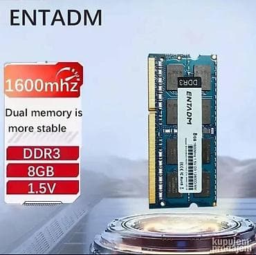 Entadm 8GB DDR3 1600Mhz Za Laptop Memorija je potpuno nova, cena za na lalafo.rs Entadm 8GB DDR3 1600Mhz Za Laptop Memorija je potpuno nova, cena za