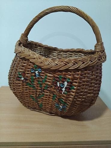 Ručno pletena korpa od kuvanog vrbovog pruća,velika, iz okoline Pirota na lalafo.rs — 3 Ručno pletena korpa od kuvanog vrbovog pruća,velika, iz okoline Pirota — 3
