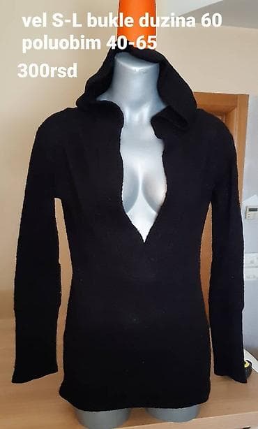 zenske broj: Crna ženska bluza/džemper od bukle pletenine, sa dubokim V izrezom i at lalafo.rs — 1 zenske broj: Crna ženska bluza/džemper od bukle pletenine, sa dubokim V izrezom i — 1