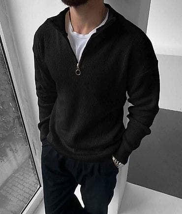 Muški rebrasti džemper sa pola rajsferšlusom - Model: pulover sa na lalafo.rs — 4 Muški rebrasti džemper sa pola rajsferšlusom - Model: pulover sa — 4