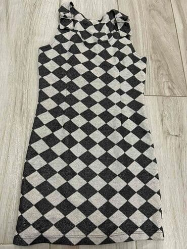 Ženska haljina bez rukava sa karo (argyle) dezenom u crno‑sivoj na lalafo.rs Ženska haljina bez rukava sa karo (argyle) dezenom u crno‑sivoj