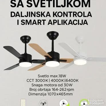 Plafonski ventilatori: “ Pametni Plafonski Ventilatori sa Svetlom – 6 Brzina, Daljinski na lalafo.rs — 1 Plafonski ventilatori: “ Pametni Plafonski Ventilatori sa Svetlom – 6 Brzina, Daljinski — 1