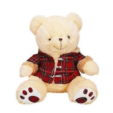 Plišani meda sa kariranom košuljicom - Mekan i nežan pliš u bež/cream na lalafo.rs Plišani meda sa kariranom košuljicom - Mekan i nežan pliš u bež/cream