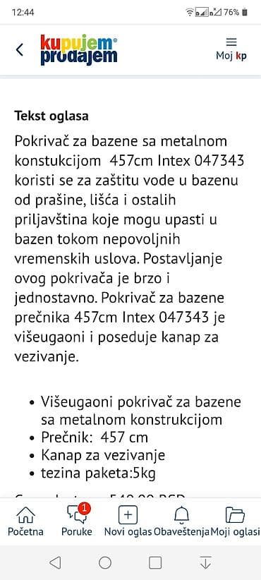 Dryers: Pokrivač intex prizma bazen 4.57 x 107 at lalafo.rs — 2 Dryers: Pokrivač intex prizma bazen 4.57 x 107 — 2