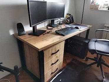 Office Furniture: RADNI STO DRVO&METAL | Kontakt telefon 06******** Viber 06******** at lalafo.rs — 3 Office Furniture: RADNI STO DRVO&METAL | Kontakt telefon 06******** Viber 06******** — 3