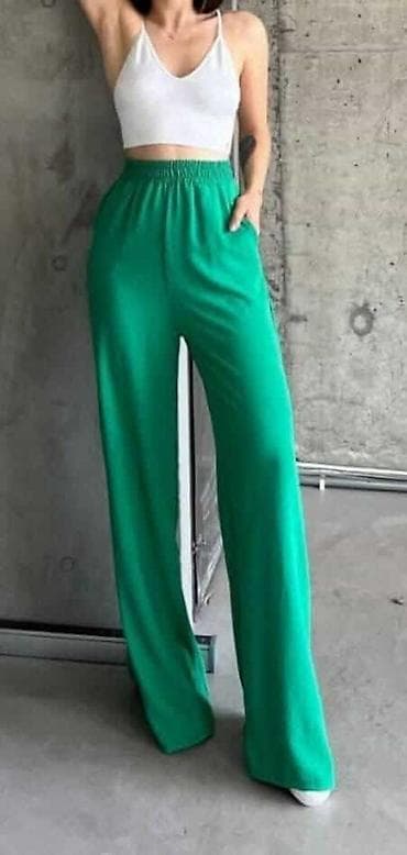 Ženske ravne pantalone sa širokom nogavicom - Model: ležerne, ravne at lalafo.rs — 2 Ženske ravne pantalone sa širokom nogavicom - Model: ležerne, ravne — 2