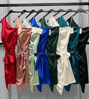 Dresses: Svečana asimetrična mini haljina na jedno rame od satenskog at lalafo.rs — 4 Dresses: Svečana asimetrična mini haljina na jedno rame od satenskog — 4